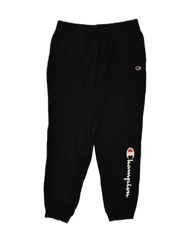 CHAMPION Womens Graphic Tracksuit Trousers Joggers UK 18 XL Black Cotton Trousers sophisticated sleek CHAMPION Womens Graphic Tracksuit Trousers Joggers UK 18 XL Black Cotton Trousers sophisticated sleek