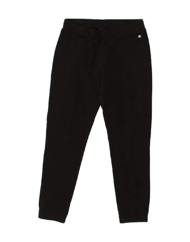 CHAMPION Womens Tracksuit Trousers Joggers UK 14 Large Black Cotton Wide Leg Loose Fit Mid Waist CHAMPION Womens Tracksuit Trousers Joggers UK 14 Large Black Cotton Wide Leg Loose Fit Mid Waist