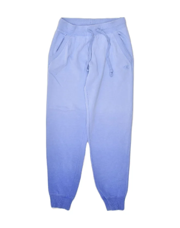 CHAMPION Womens Tracksuit Trousers Joggers UK 4 XS Blue Polyester Trousers Denim Distressed CHAMPION Womens Tracksuit Trousers Joggers UK 4 XS Blue Polyester Trousers Denim Distressed