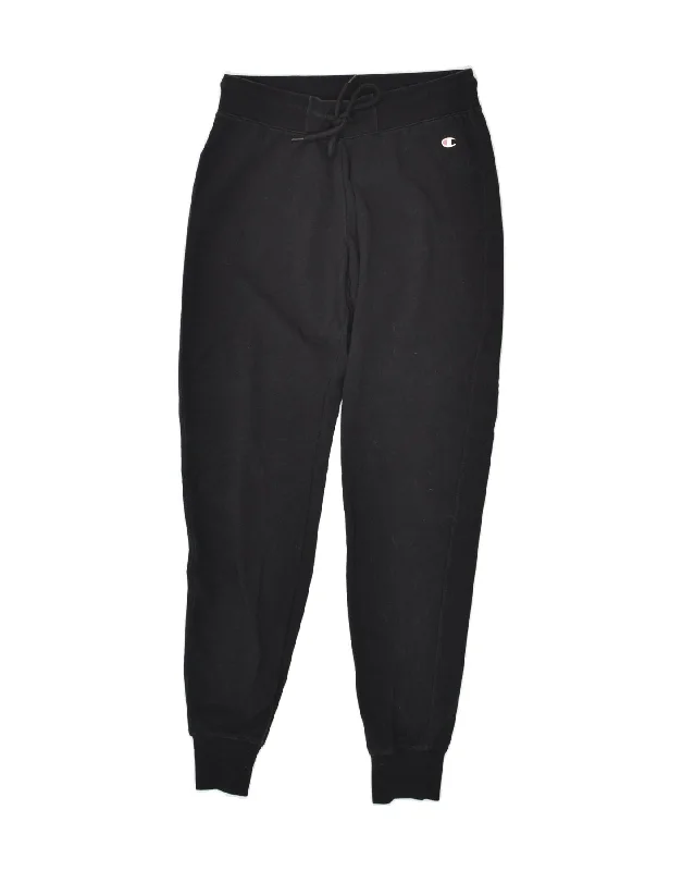CHAMPION Womens Tracksuit Trousers Joggers UK 6 XS Black Trousers Velvet Soft
