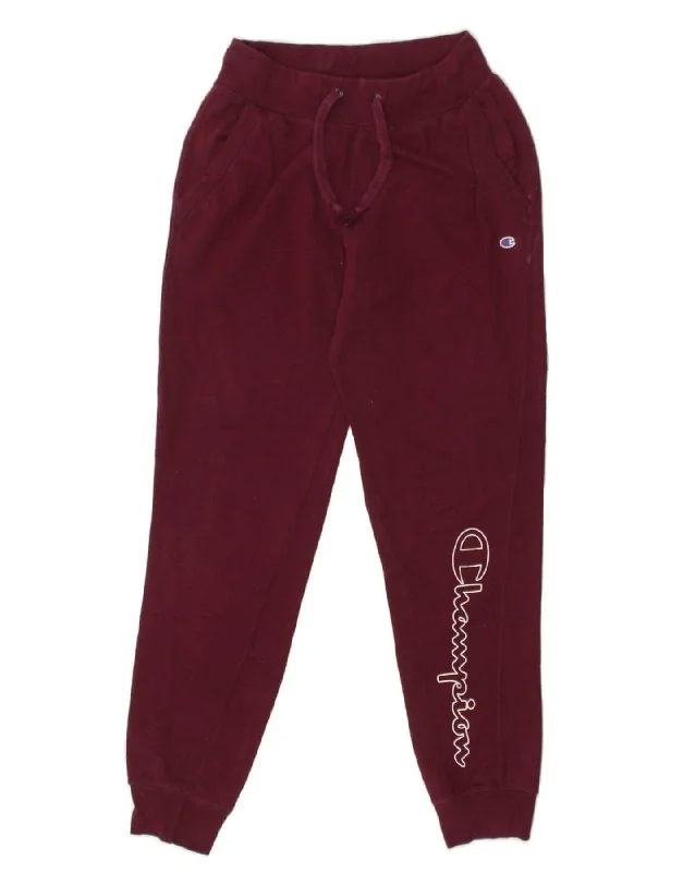 CHAMPION Womens Tracksuit Trousers Joggers UK 8 Small Burgundy Cotton Trousers Bridal Satin CHAMPION Womens Tracksuit Trousers Joggers UK 8 Small Burgundy Cotton Trousers Bridal Satin