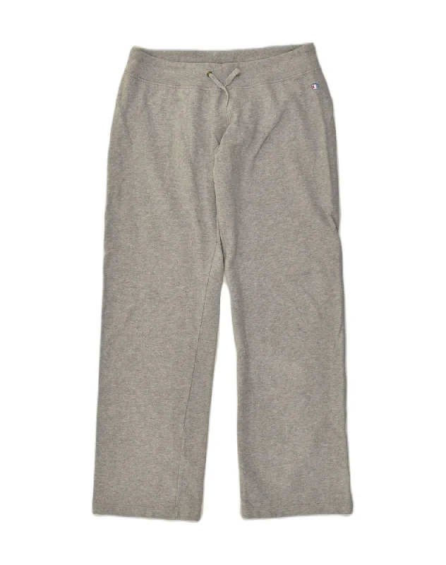 CHAMPION Womens Tracksuit Trousers UK 14 Large Grey Cotton Trousers Capri Summer