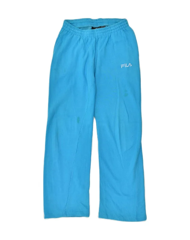FILA Womens Tracksuit Trousers UK 14 Medium Blue Cotton Trousers Solid Black