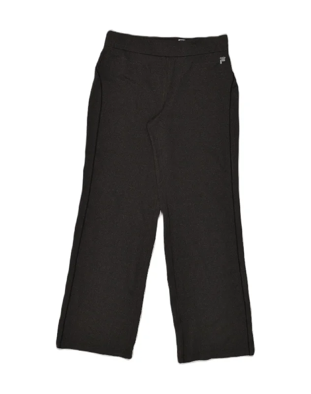 FILA Womens Tracksuit Trousers UK 14 Medium Grey Polyester Trousers Velvet Soft