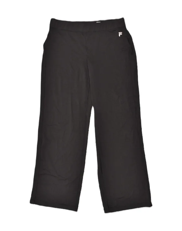 FILA Womens Tracksuit Trousers UK 16 Large Black Polyester Cropped Trousers Casual Linen FILA Womens Tracksuit Trousers UK 16 Large Black Polyester Cropped Trousers Casual Linen