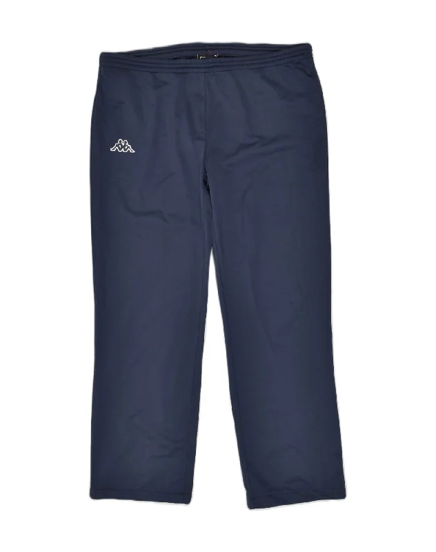KAPPA Womens Tracksuit Trousers UK 18 XL Navy Blue Polyester Wide Leg Loose Fit Mid Waist KAPPA Womens Tracksuit Trousers UK 18 XL Navy Blue Polyester Wide Leg Loose Fit Mid Waist