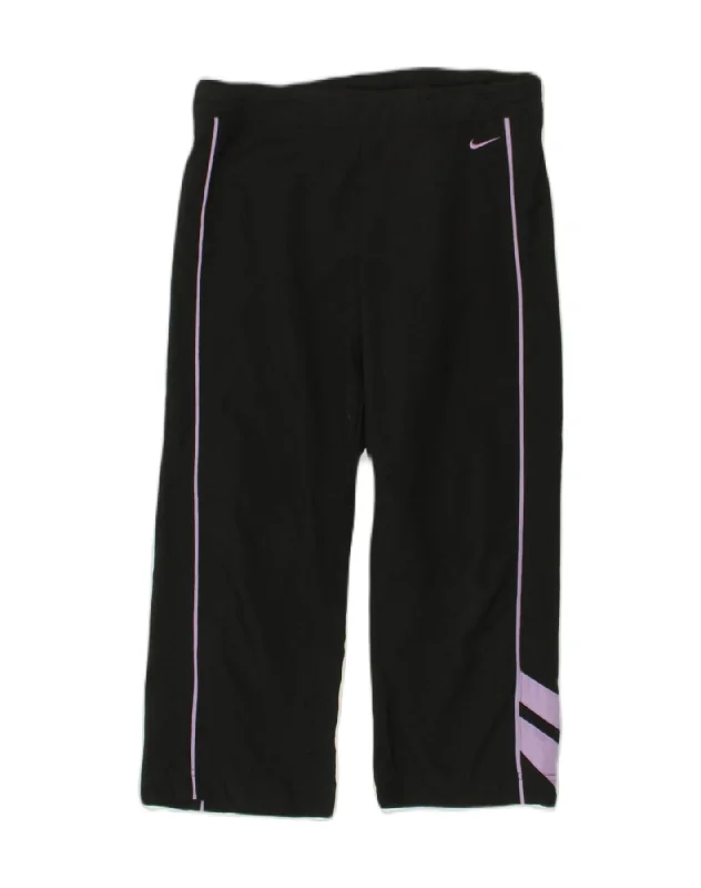 NIKE Womens Capri Tracksuit Trousers Size 4-6 Small Black Polyester Chinos Cotton Straight Leg NIKE Womens Capri Tracksuit Trousers Size 4-6 Small Black Polyester Chinos Cotton Straight Leg