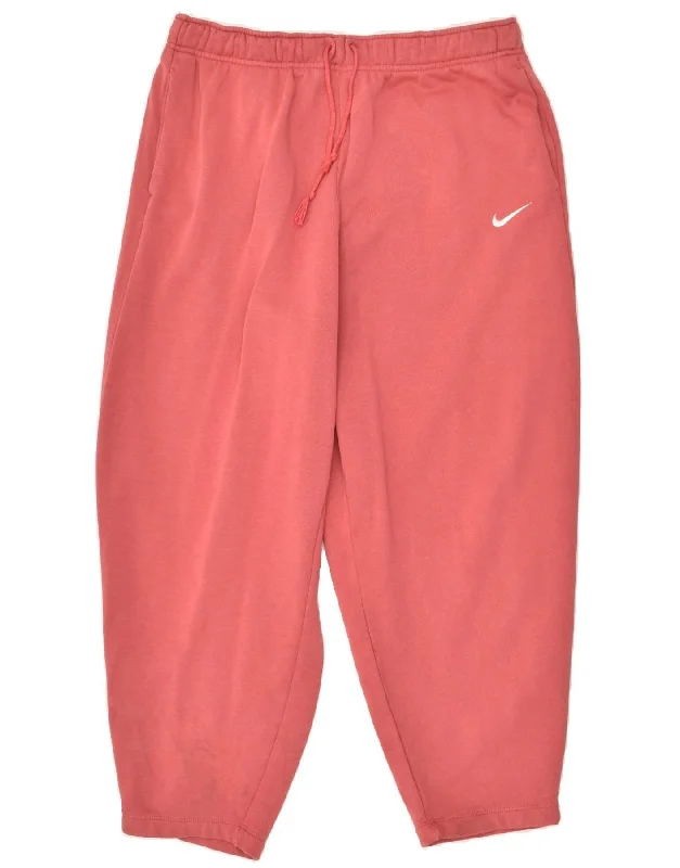 NIKE Womens Crop Tracksuit Trousers Joggers UK 14 Large Pink Cotton Trousers Yoga Stretchy NIKE Womens Crop Tracksuit Trousers Joggers UK 14 Large Pink Cotton Trousers Yoga Stretchy