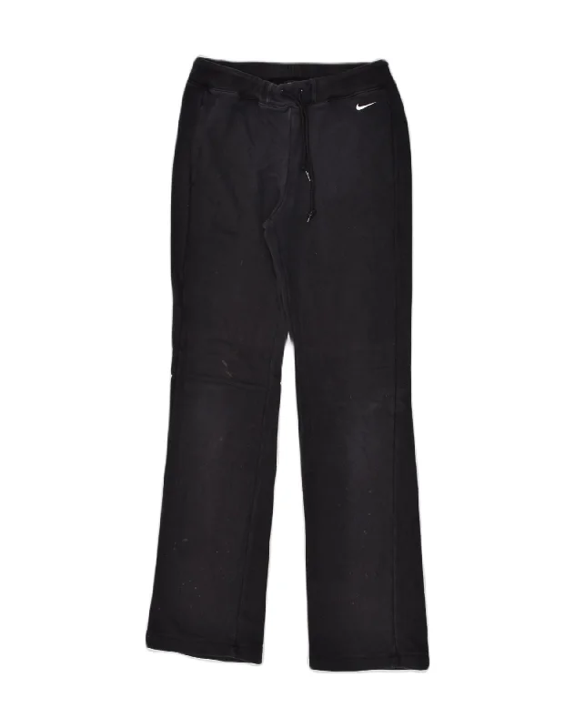 NIKE Womens Tracksuit Trousers UK 12 Medium Black Cotton Trousers Lace Delicate