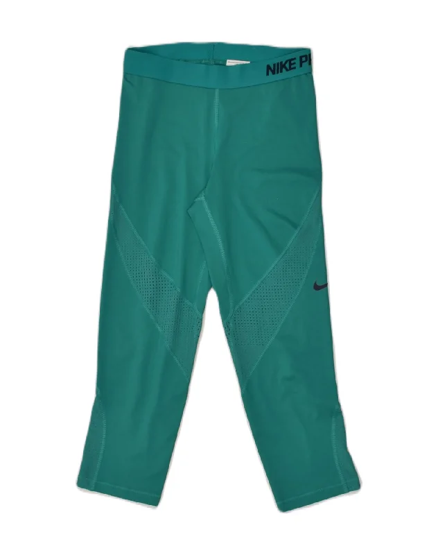 NIKE Womens Tracksuit Trousers UK 12 Medium Turquoise Trousers Office Stylish