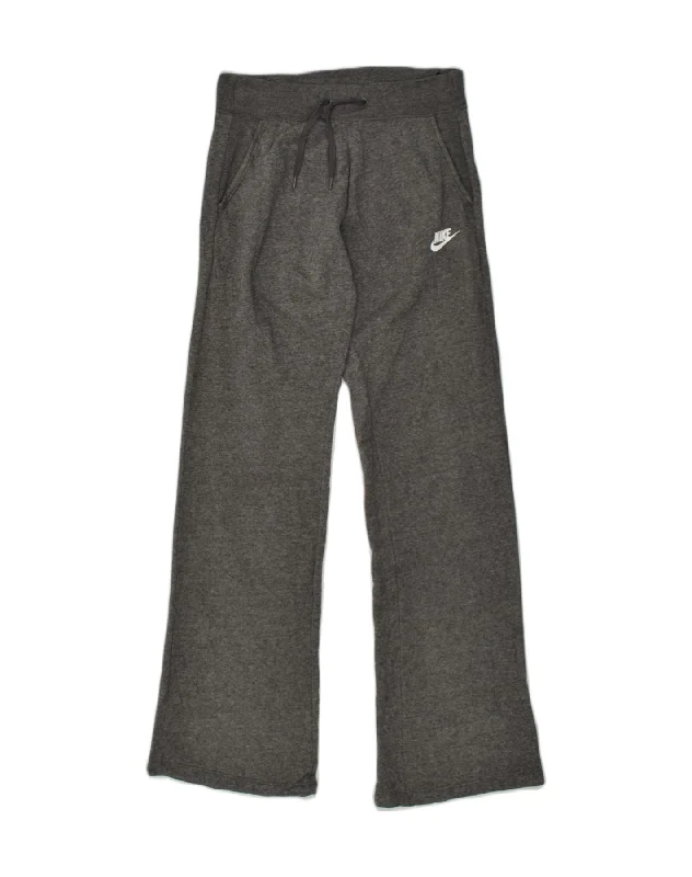 NIKE Womens Tracksuit Trousers UK 6 XS Grey Cotton Trousers Canvas Durable