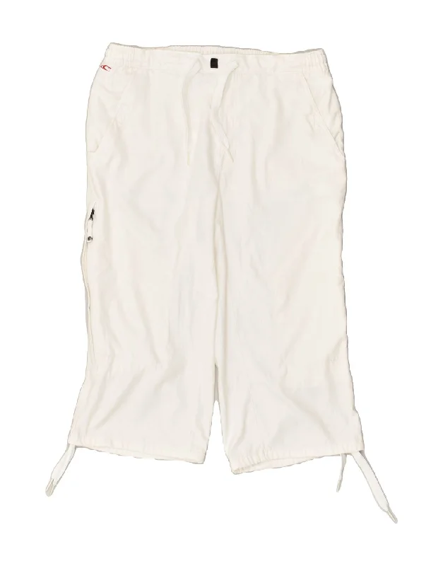 O'NEILL Womens Capri Tracksuit Trousers UK 18 XL White Polyester Trousers Plaid Checkered O'NEILL Womens Capri Tracksuit Trousers UK 18 XL White Polyester Trousers Plaid Checkered