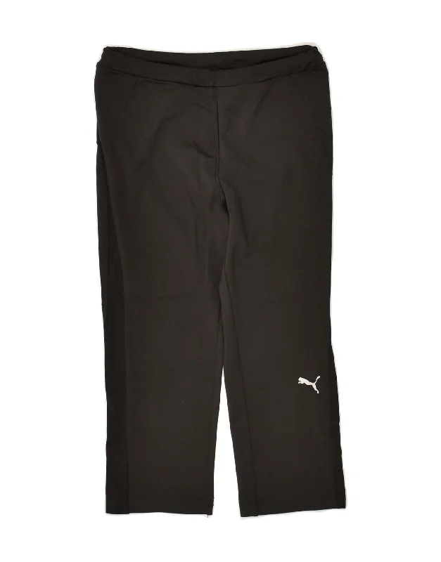 PUMA Womens Capri Tracksuit Trousers UK 8 Small Black Trousers Mesh Breathable