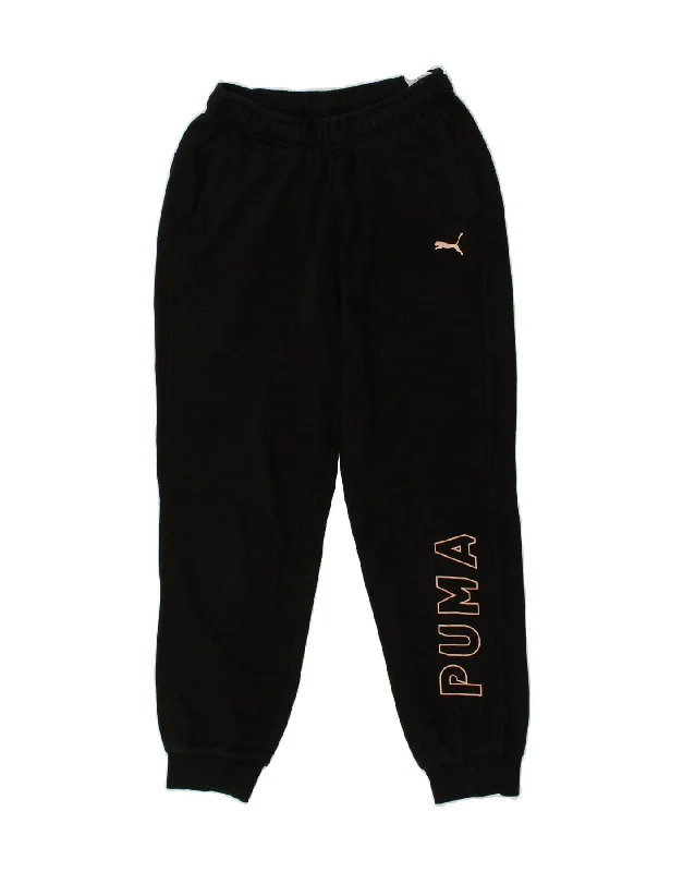 PUMA Womens Graphic Tracksuit Trousers Joggers UK 10 Small Black Cotton Cropped Trousers Casual Linen PUMA Womens Graphic Tracksuit Trousers Joggers UK 10 Small Black Cotton Cropped Trousers Casual Linen