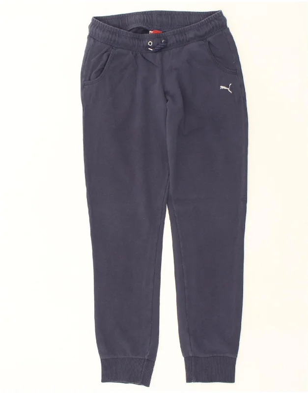 PUMA Womens Tracksuit Trousers Joggers UK 10 Small Navy Blue Trousers Vintage Classic PUMA Womens Tracksuit Trousers Joggers UK 10 Small Navy Blue Trousers Vintage Classic