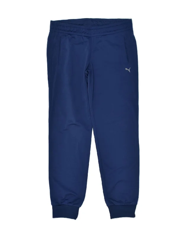 PUMA Womens Tracksuit Trousers Joggers UK 14 Large Navy Blue Polyester Trousers Satin Smooth PUMA Womens Tracksuit Trousers Joggers UK 14 Large Navy Blue Polyester Trousers Satin Smooth