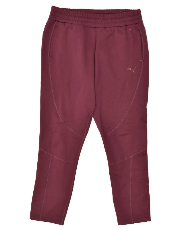 PUMA Womens Tracksuit Trousers UK 12 Medium Maroon Polyester Trousers New Arrival