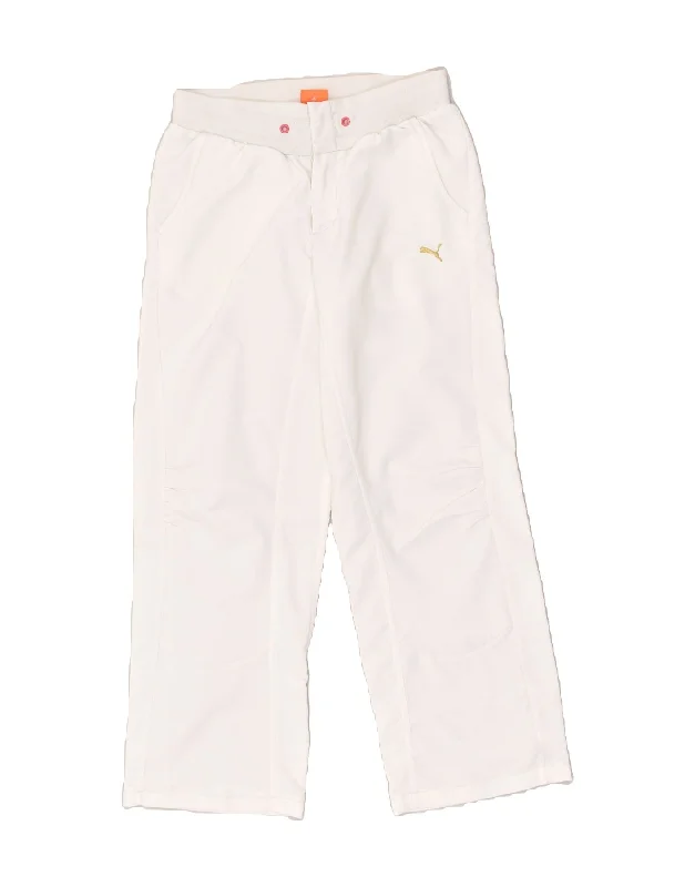PUMA Womens Tracksuit Trousers UK 12 Medium White Trousers practical durable
