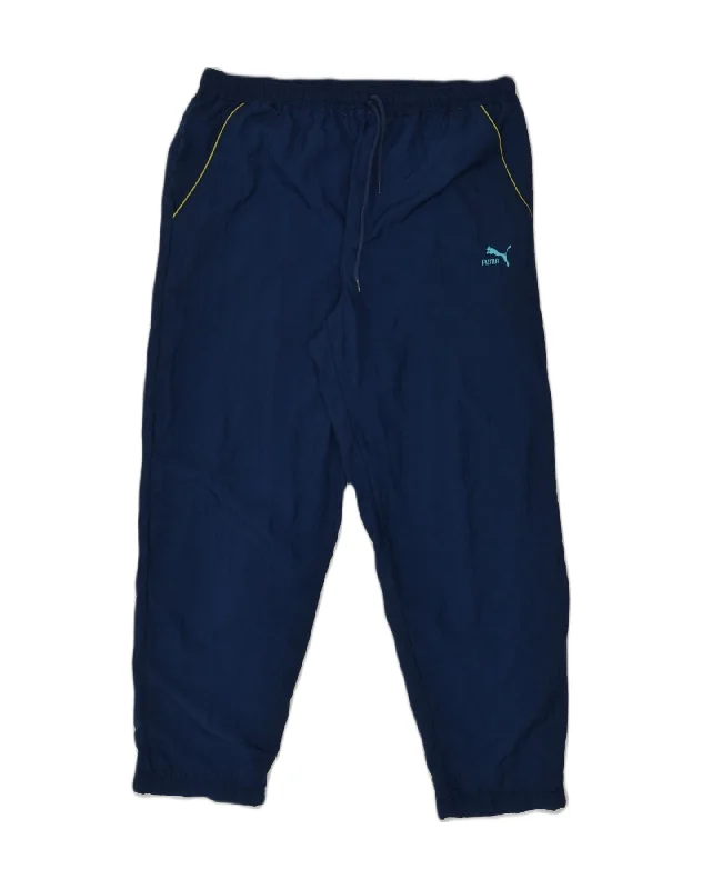 PUMA Womens Tracksuit Trousers US 6 Medium Navy Blue Nylon Trousers Trousers Formal