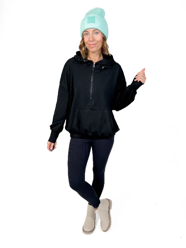 Kimberly Essential Pullover- BLACK Slim Sleeve Pullover