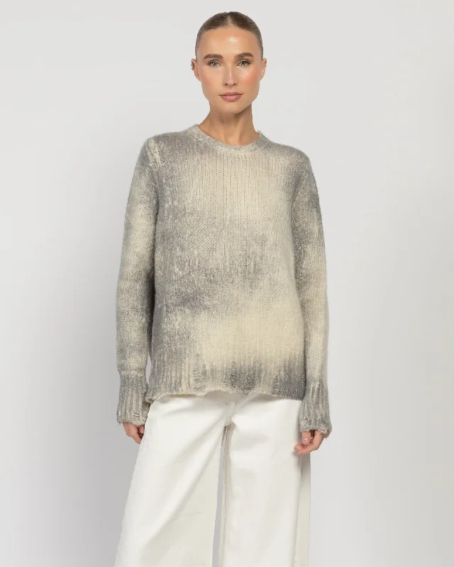 Destroyed Pullover High Neck Pullover