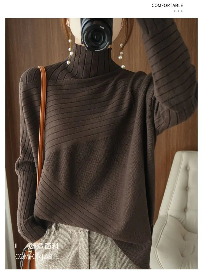 2022 Autumn Winter Women Sweater Turtleneck Cashmere Sweater Women Knitted Pullover Fashion Keep Warm Loose Tops Gathered Sleeve Pullover 2022 Autumn Winter Women Sweater Turtleneck Cashmere Sweater Women Knitted Pullover Fashion Keep Warm Loose Tops Gathered Sleeve Pullover