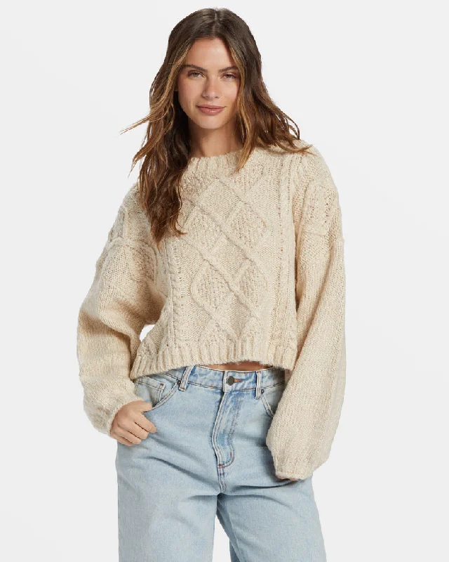 Billabong Modern Love Pullover Sweater - DOVE Sarouel Sleeve Pullover