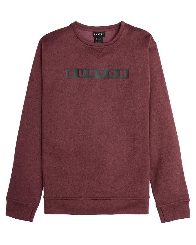 Burton Men's Oak Pullover Crew - Almandine Heather Shawl Collar Sweater