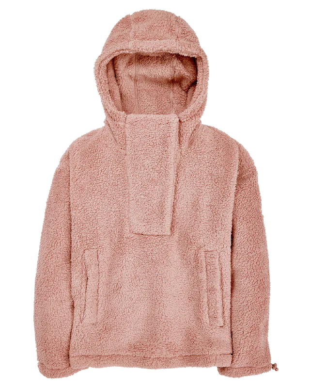 Burton Women's Lemma Fleece Pullover - Powder Blush Lapel Neck Sweater