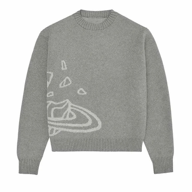 Knit Pullover Sweater - Planet Cosmic Unisex Sweater Shirred Sleeve Feminine