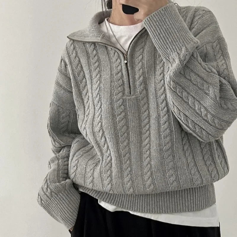 Deeptown Vintage Half Zipper Women Sweaters Korean Fashion Long Sleeve Knitted Pullover Loose Casual Thermal Knitwear Autumn Lantern Sleeve Elegant Deeptown Vintage Half Zipper Women Sweaters Korean Fashion Long Sleeve Knitted Pullover Loose Casual Thermal Knitwear Autumn Lantern Sleeve Elegant
