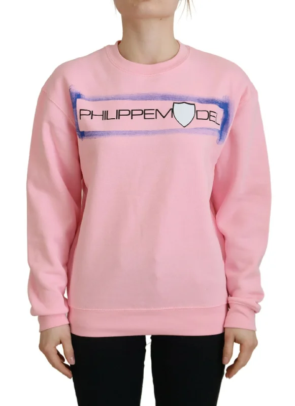 Elegant Pink Long Sleeve Pullover Sweater Cashmere Luxurious Pullover