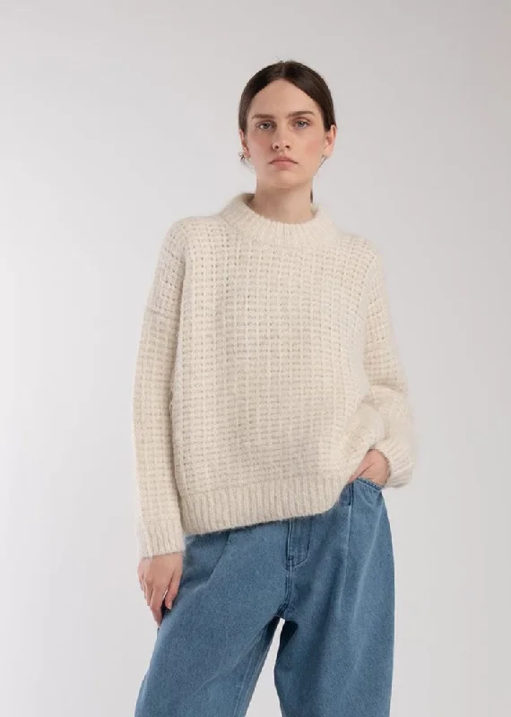 Micaela Greg - Matta Pullover in Cream Chunky Knit Pullover