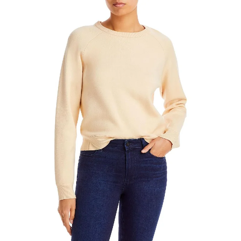 Monrow Womens Crewneck Comfy Pullover Sweater Short Sleeve Top