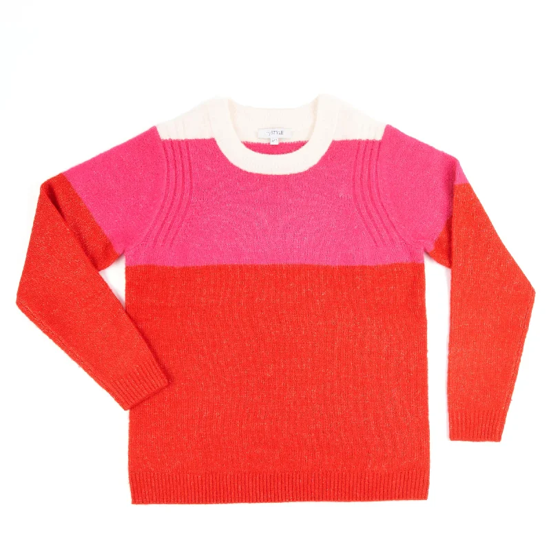 mySTYLE Women's Striped Pullover Sweater Slouchy Comfort Pullover