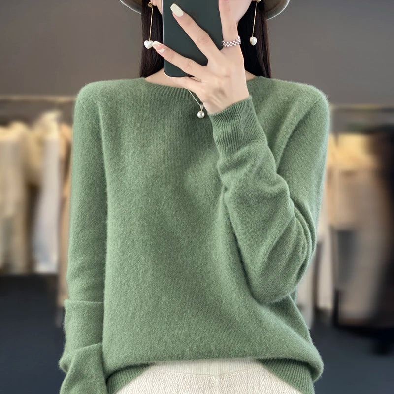 New cashmere sweater women's sweater in autumn and winter 100% merino wool fashion O-neck autumn warm pullover top Asymmetrical Hem Sweater New cashmere sweater women's sweater in autumn and winter 100% merino wool fashion O-neck autumn warm pullover top Asymmetrical Hem Sweater