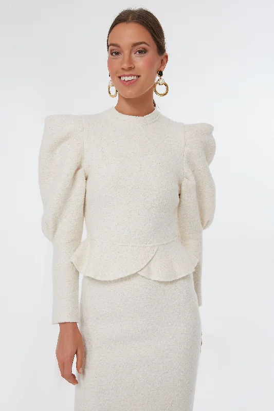 Off White Camille Sweater Pullover Zipper Front Cardigan