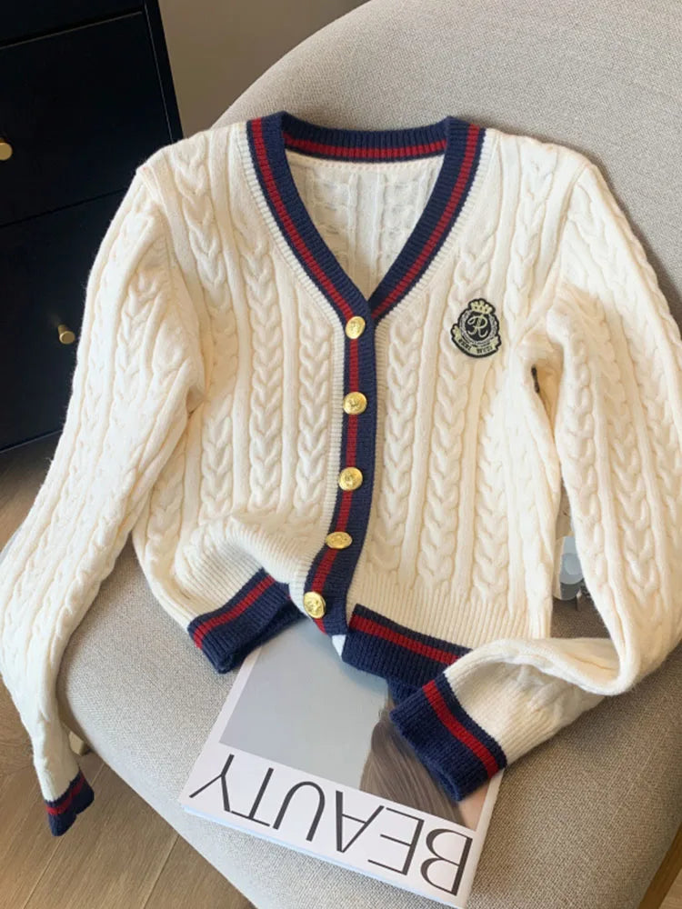 Preppy Style Cashmere Top Women V-Neck Pullover Warm Knitwear Jumper Clothes Casual Sweater Autumn Winter Kpop 2000s Aesthetic Ruffle Sleeve Feminine Preppy Style Cashmere Top Women V-Neck Pullover Warm Knitwear Jumper Clothes Casual Sweater Autumn Winter Kpop 2000s Aesthetic Ruffle Sleeve Feminine