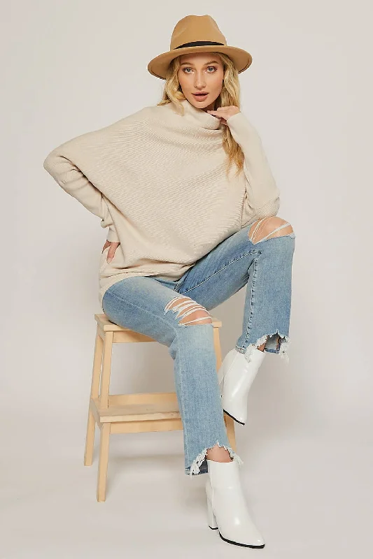 Slouch Neck Pullover Sweater: Shell Jewel Neck Pullover