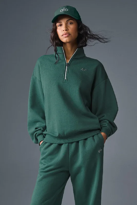 Accolade 1/4 Zip Pullover - Winter Ivy Faux Fur Trim