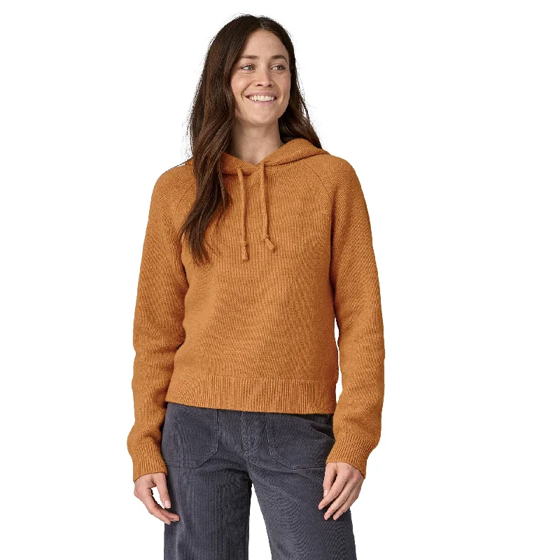 Women's Recycled Wool-Blend Hooded Pullover Sweater Deep Neck Pullover
